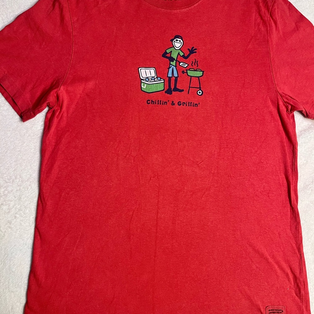 Life Is Good Red Short Sleeve 'Chillin' & Grillin'' Graphic Tee